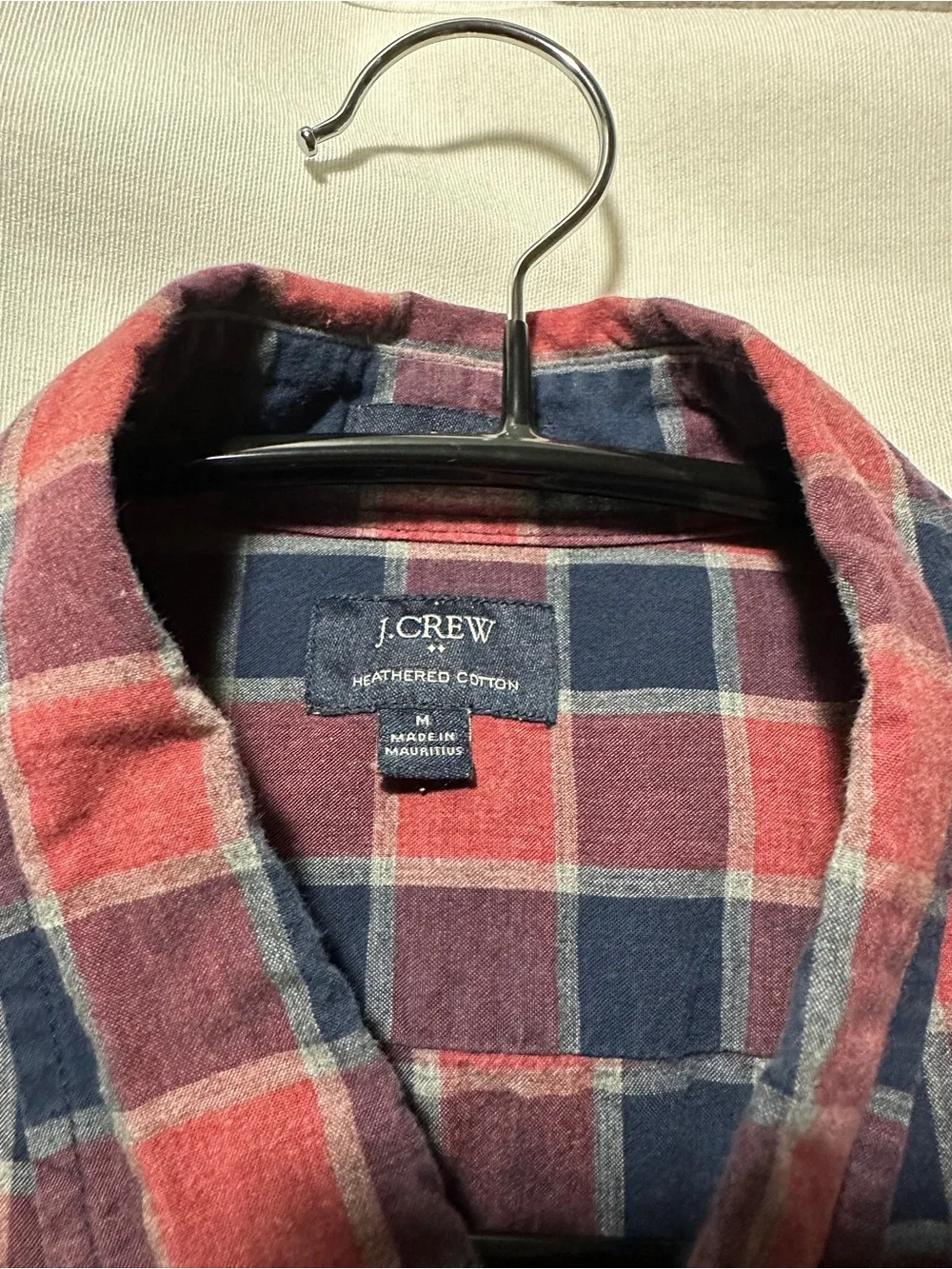 J. Crew Red & Navy Plaid Button-Down Shirt